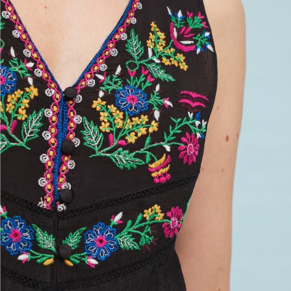 Anthropologie Maeve Carlotta Embroidered Blouse